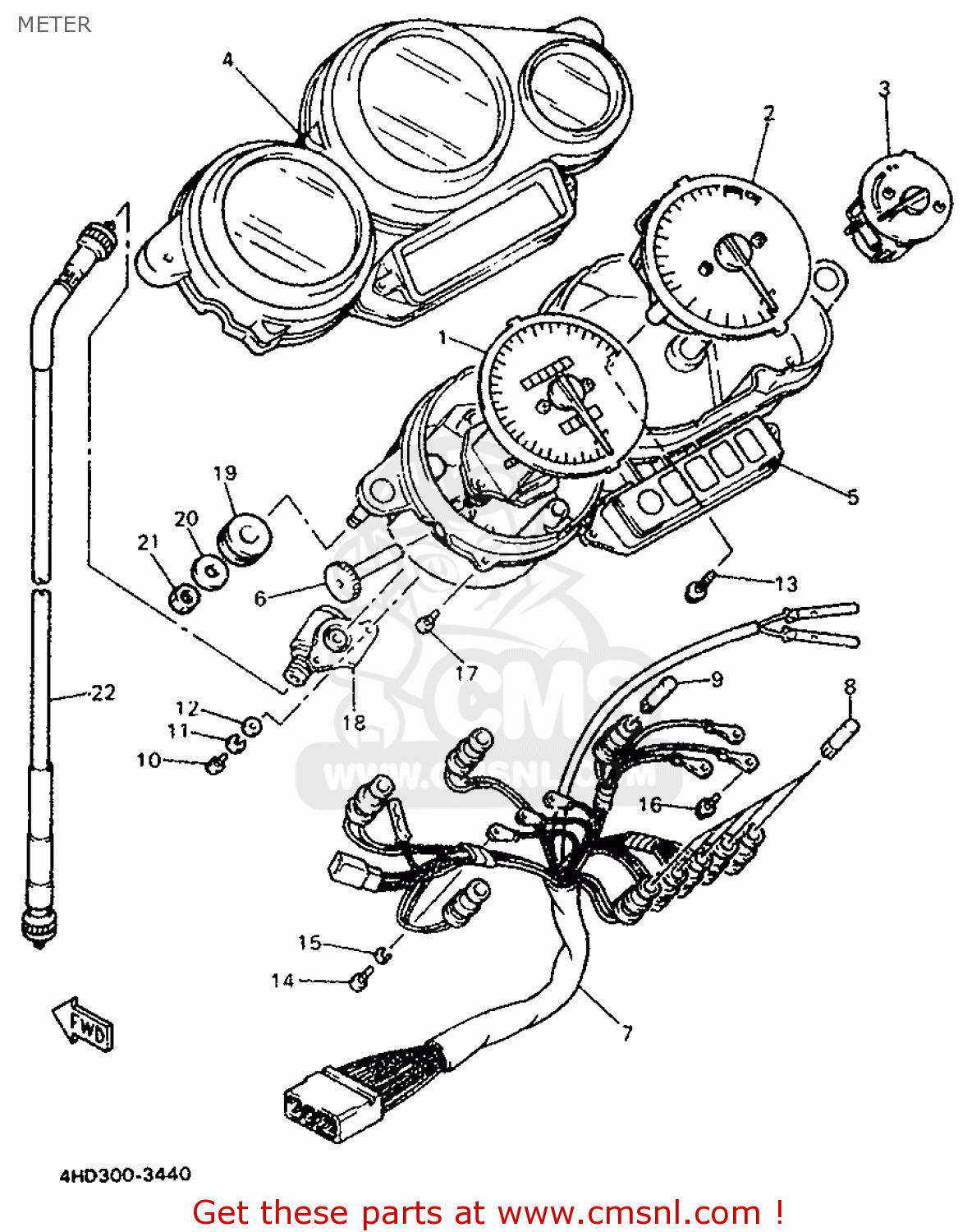 Yamaha YZF750R 1993 4HR1 SWITZERLAND 234HR-361E2 METER - buy original