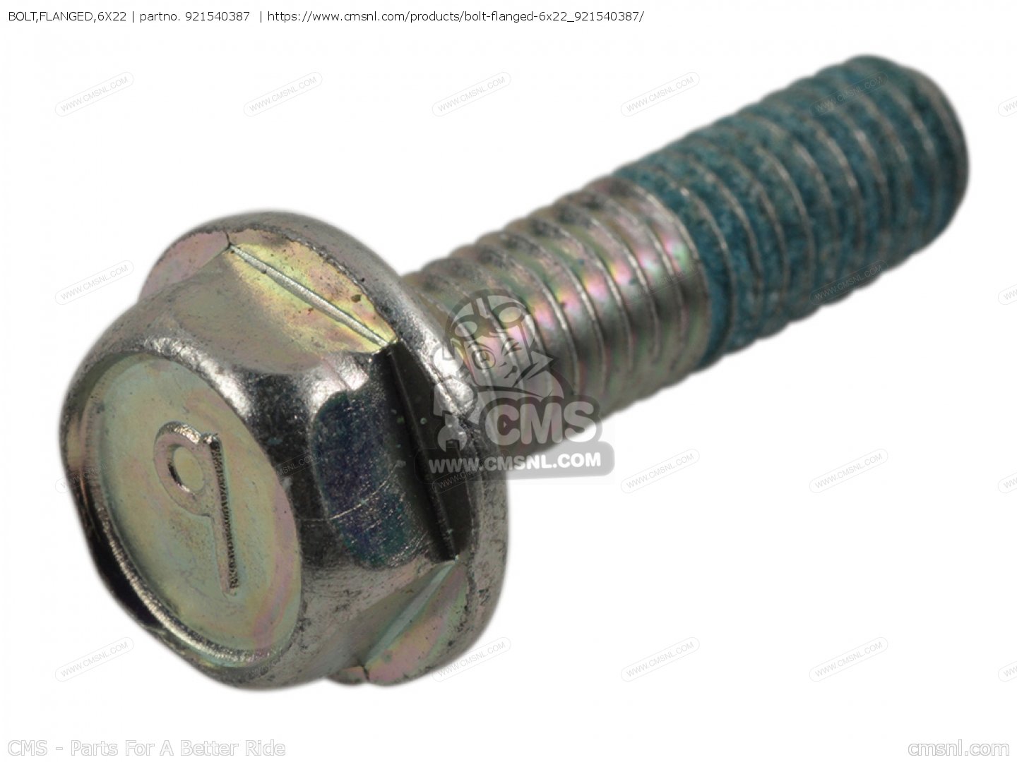 921540387：ボルト フランジ付き 6X22 Kawasaki - CMSNLで92154-0387を