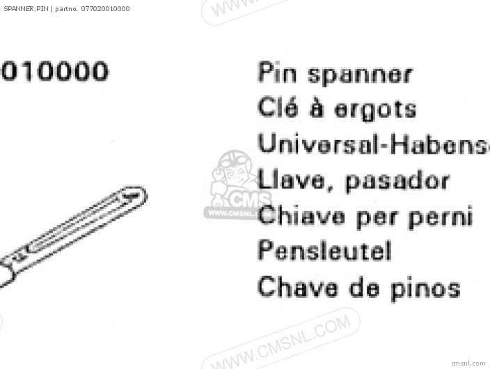 (077020020000) SPANNER,PIN (077020020000) SPANNER,PIN