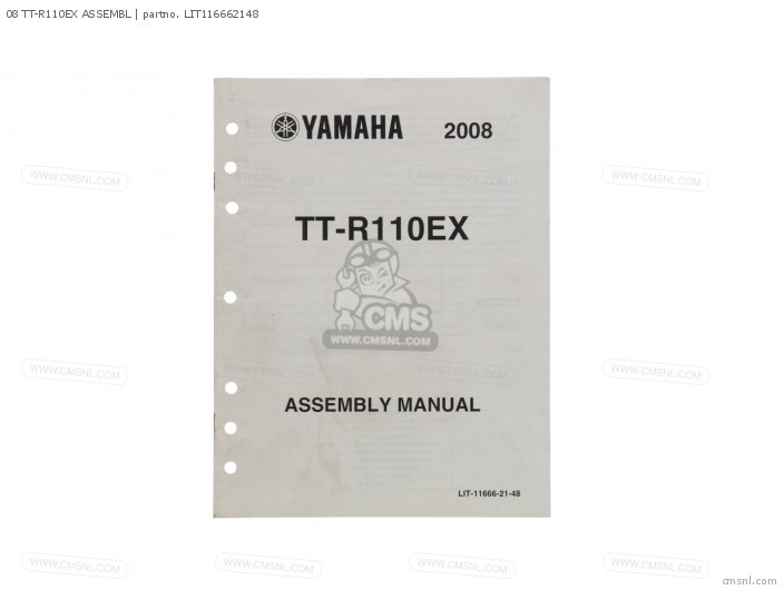 Yamaha 08 TT-R110EX ASSEMBL LIT116662148