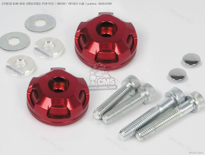 Takegawa 2 PIECE BAR END (RED/RED) FOR PCX / GROM / CROSS CUB 06010393