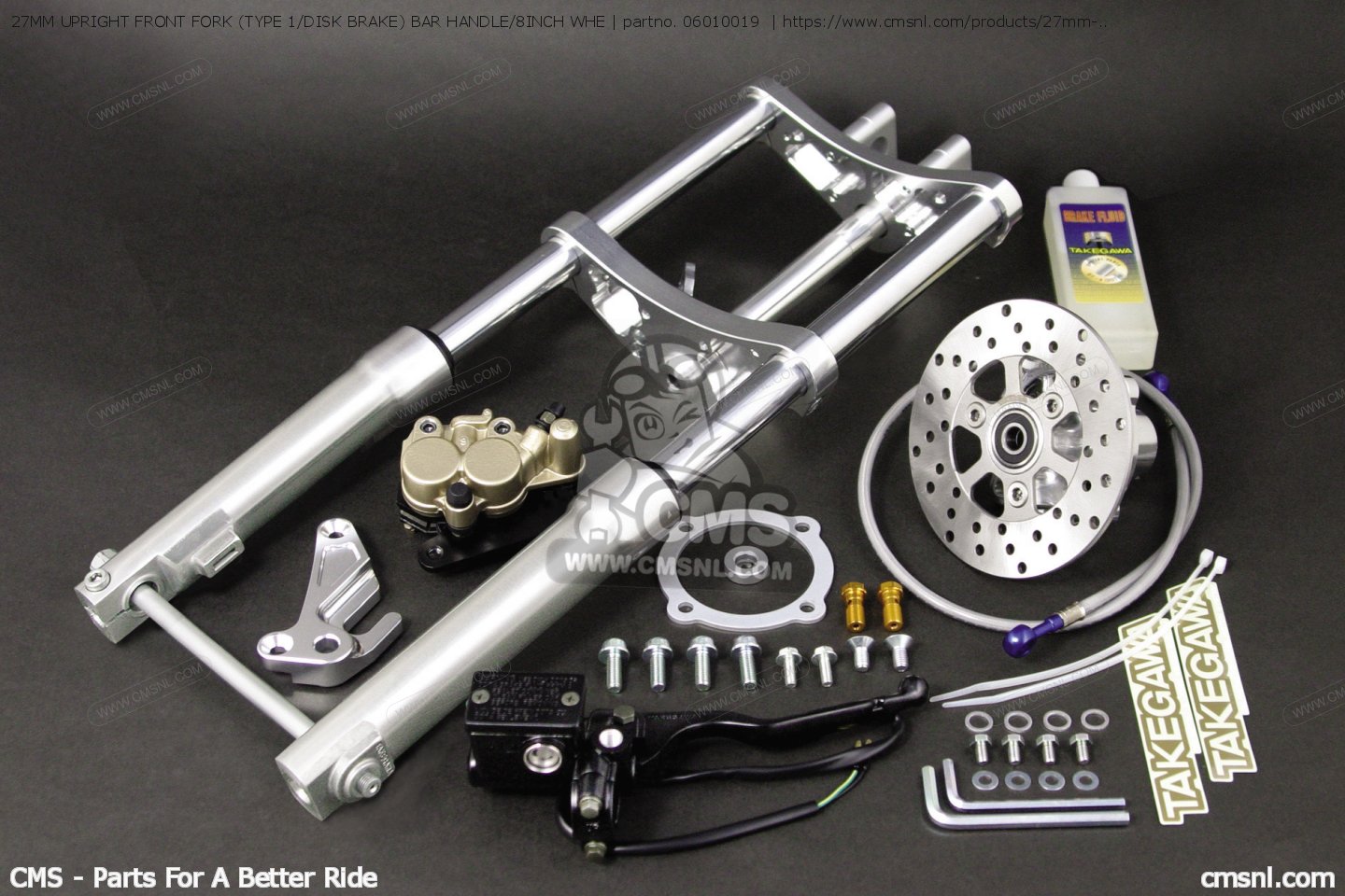 06010019 27mm Upright Front Fork (type 1/disk Brake) Bar Handle/8inch Whe Takegawa buy the 06