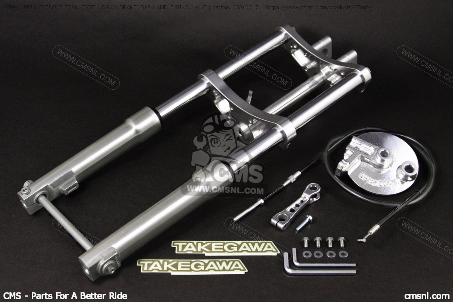06010017 27mm Upright Front Fork (type 1/drum Brake) Bar Handle/8inch Whe Takegawa buy the 06