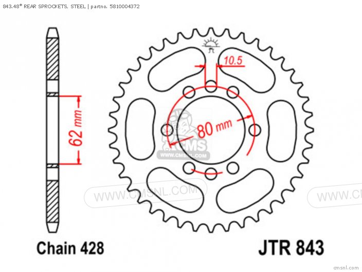 Tsubaki 843.48* REAR SPROCKETS, STEEL 5810004372