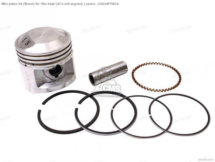 Honda 85cc Piston Kit (51mm) For 70cc Head (all 6 Volt Engines) 13101AFT0016