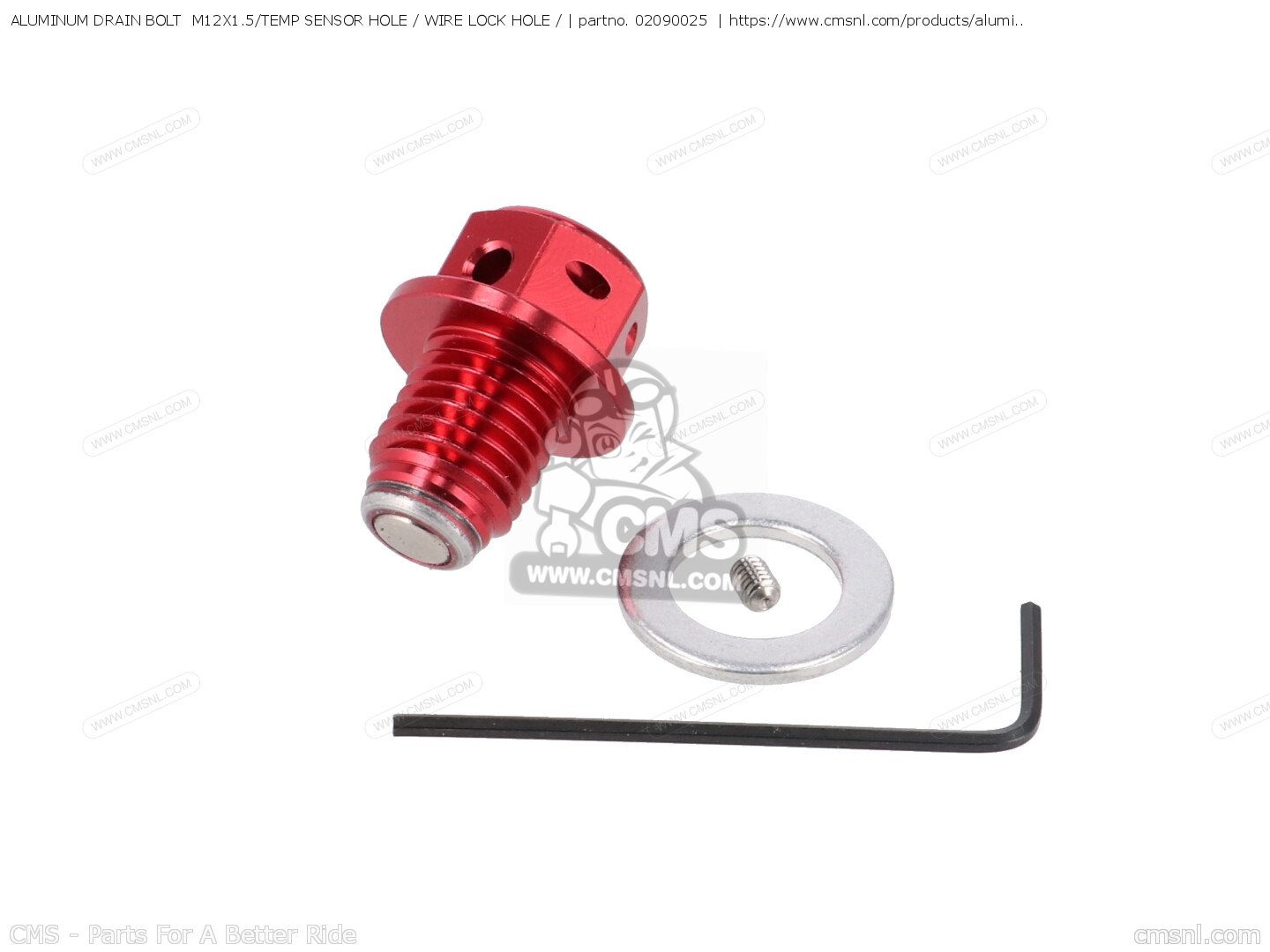 02090025 Aluminum Drain Bolt M12x1.5/temp Sensor Hole / Wire Lock Hole / Takegawa buy the 02