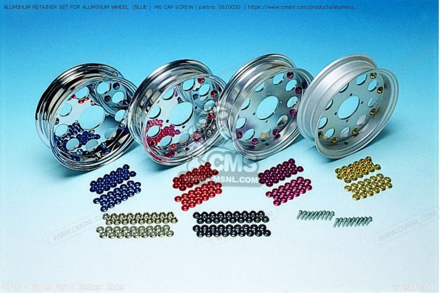 0610030 Aluminum Retainer Set For Aluminum Wheel (blue ) M6 Cap Screw Takegawa buy the 0610