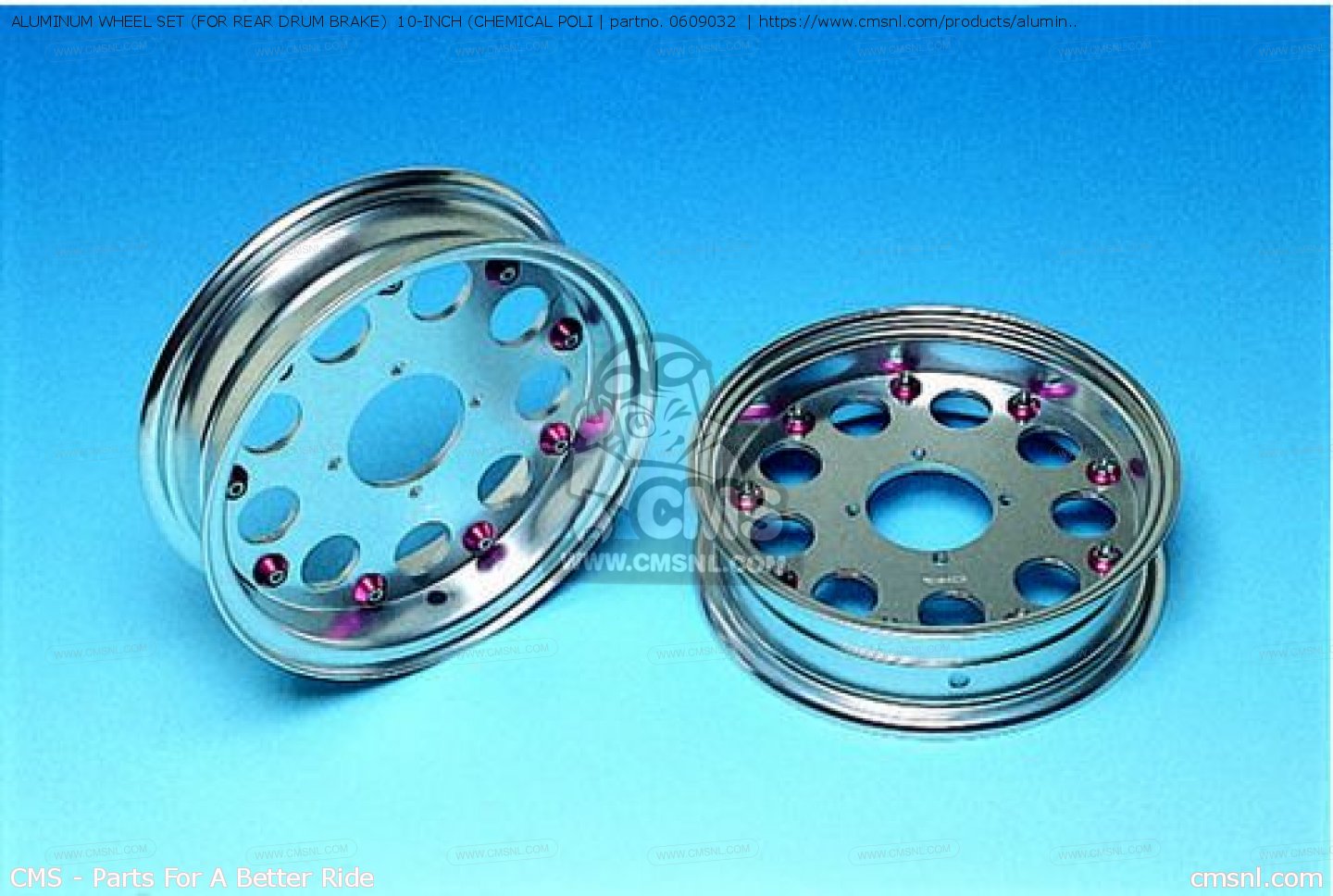 0609032 Aluminum Wheel Set (for Rear Drum Brake) 10inch (chemical
