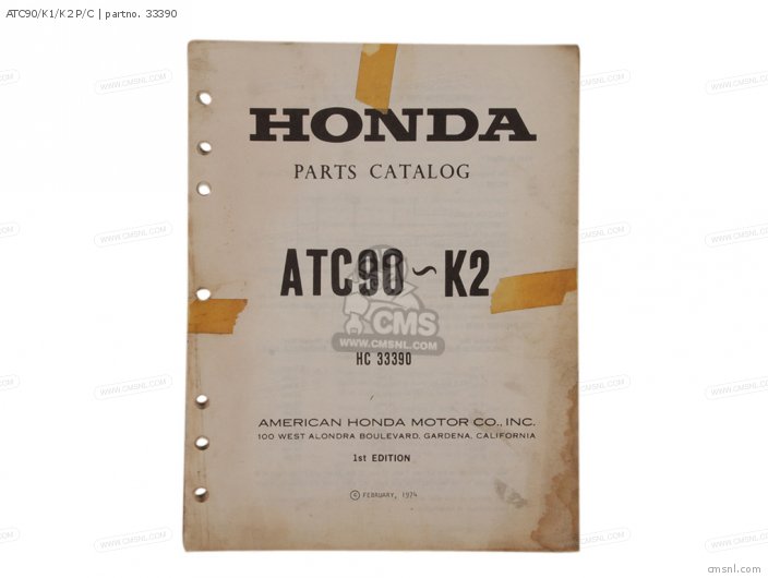 Honda ATC90/K1/K2 P/C 33390 Honda ATC90/K1/K2 P/C 33390