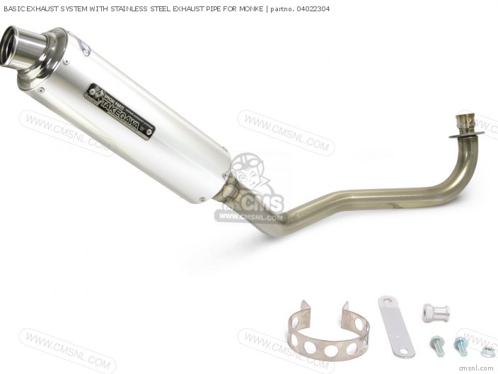 BASIC EXHAUST SYSTEM WITH STAINLESS STEEL EXHAUST PIPE FOR MONKE