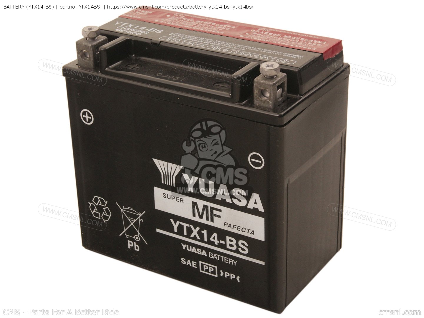 YTX14BS: Battery (ytx14-bs) Yamaha - Buy The YTX14BS At CMSNL