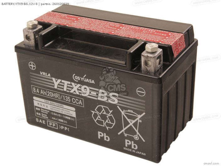 Battery, Ytx9-bs, 12v 8 photo
