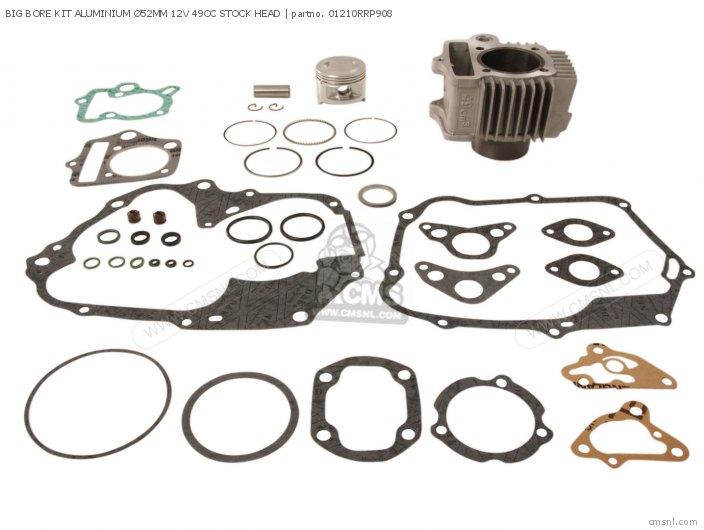 Honda BIG BORE KIT ALUMINIUM 52MM 12V 49CC STOCK HEAD 01210RRP908