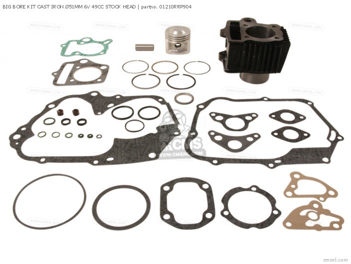 Honda BIG BORE KIT CAST IRON 51MM 6V 49CC STOCK HEAD 01210RRP904