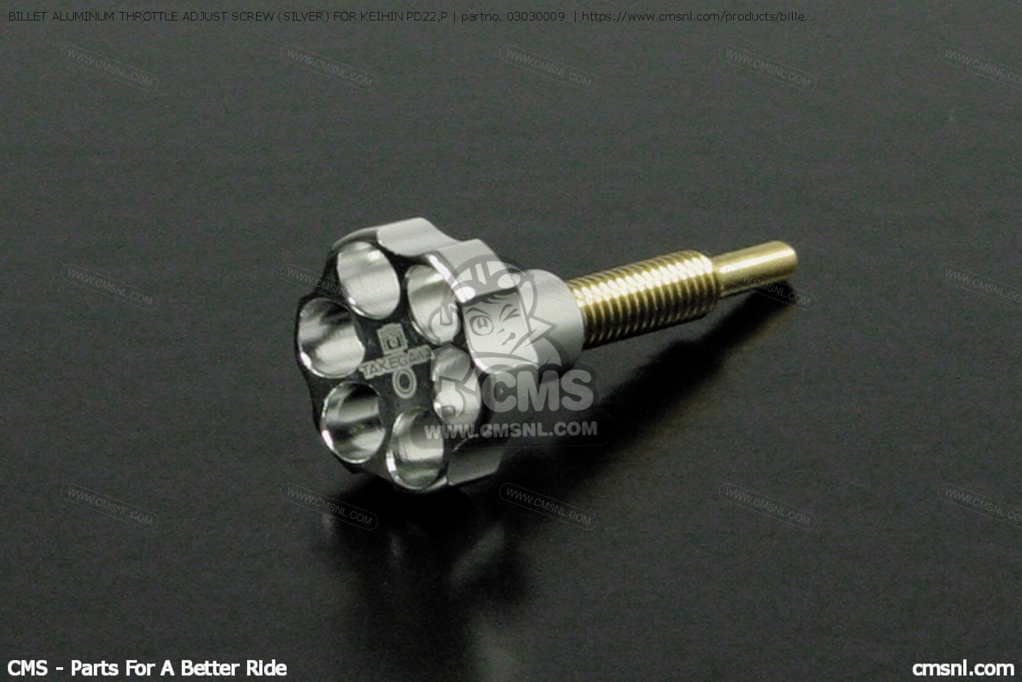 03030009 Billet Aluminum Throttle Adjust Screw (silver) For Keihin