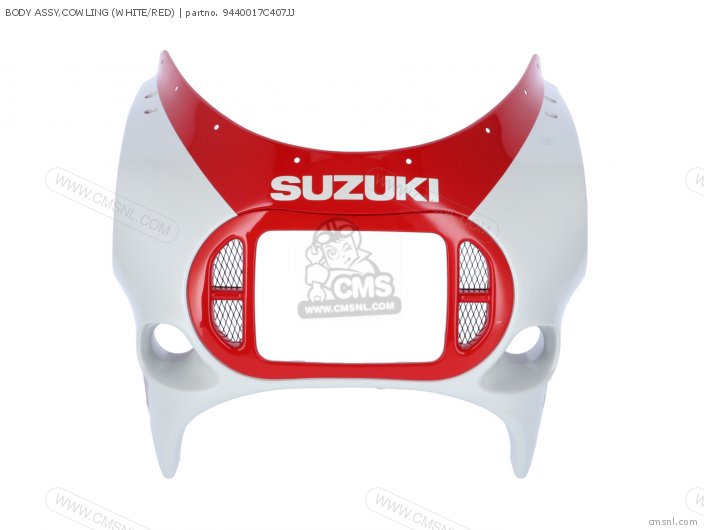 Suzuki BODY ASSY,COWLING (WHITE/RED) 9440017C407JJ