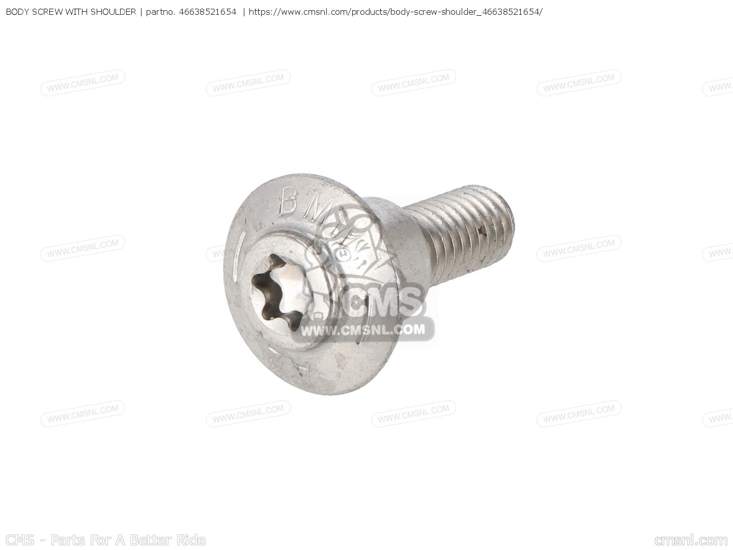 46638521654: BODY SCREW WITH SHOULDER BMW - buy the 46 63 8 521 654 at ...