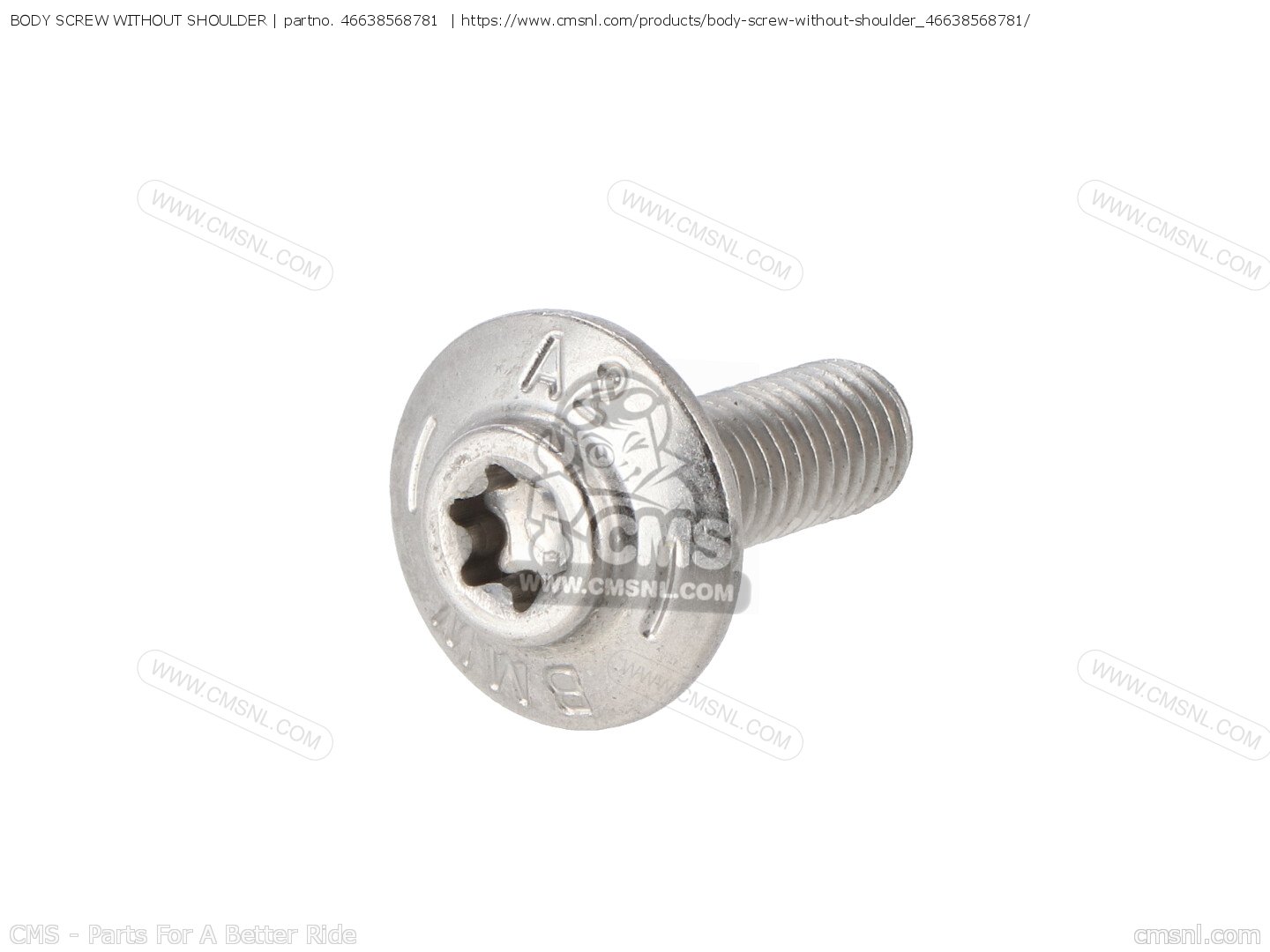 46638568781: Body Screw Without Shoulder Bmw - buy the 46 63 8 568 781 at  CMSNL