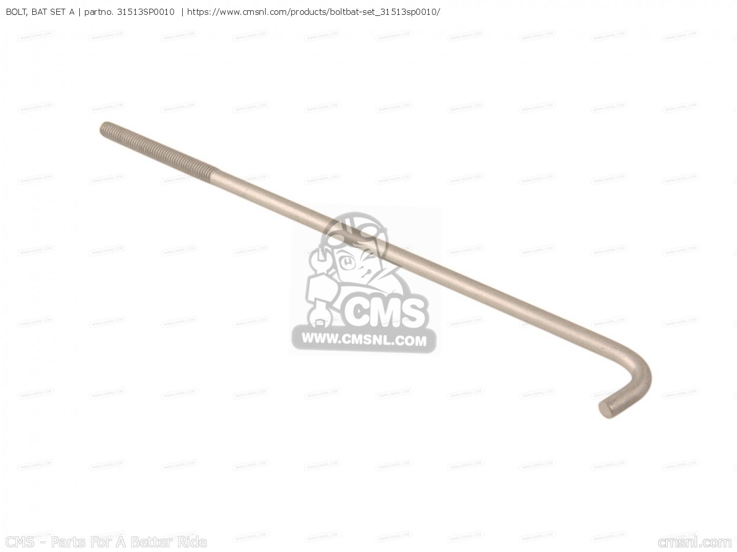 31513SP0010: BOLT, BAT SET A Honda - buy the 31513-SP0-010 at CMSNL