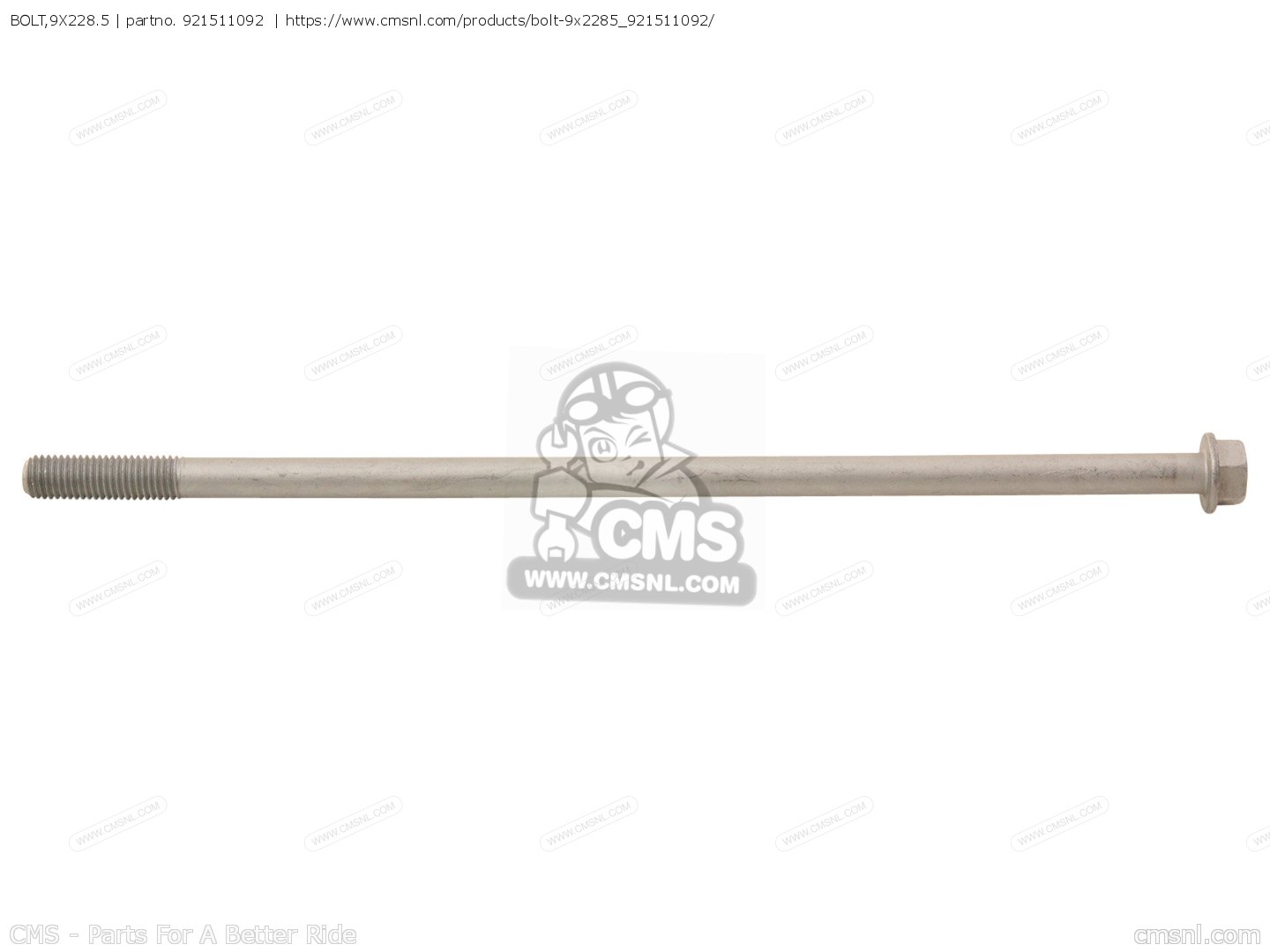 921511092: BOLT,9X228.5 Kawasaki - buy the 92151-1092 at CMSNL
