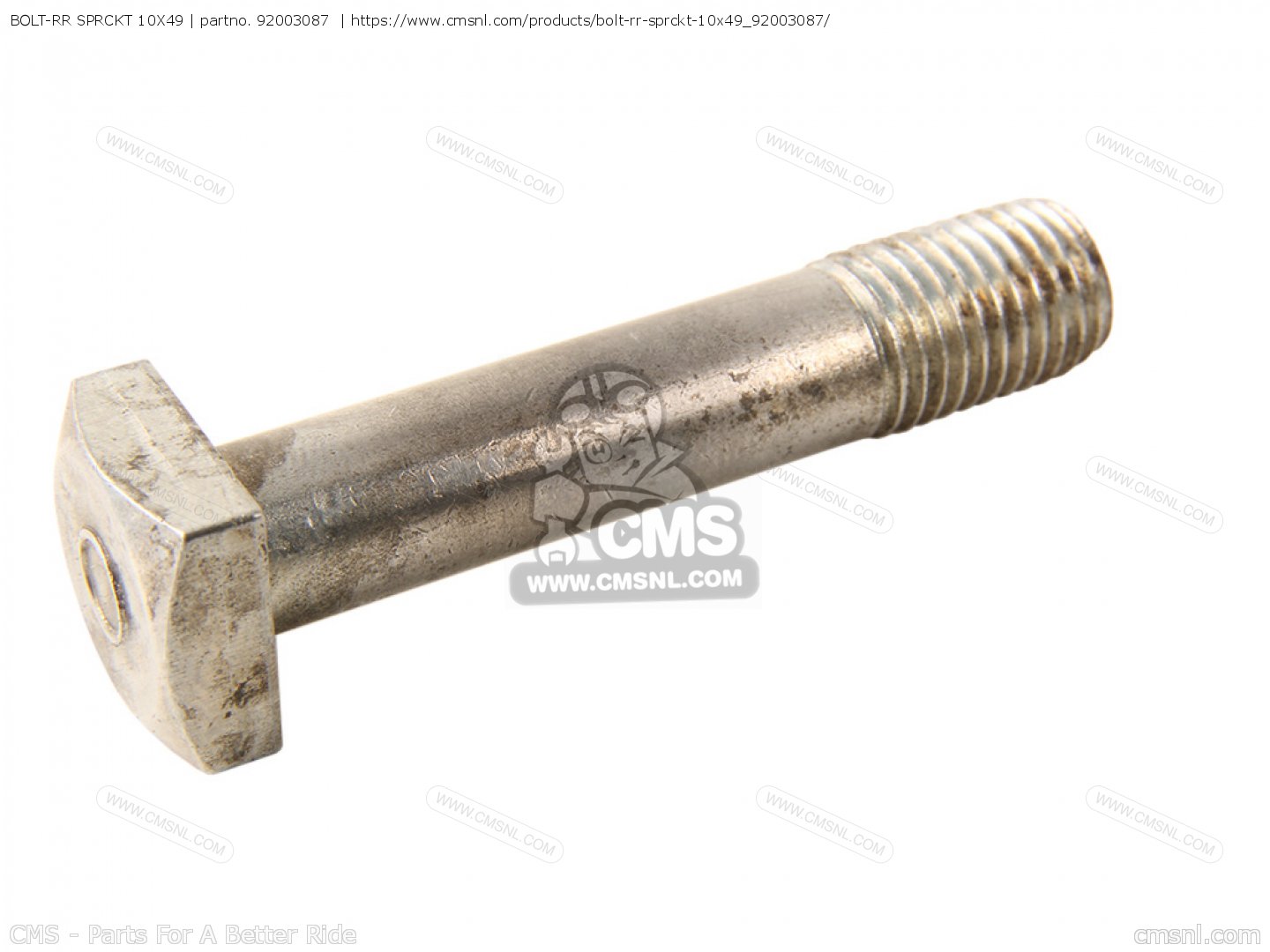 92003087: BOLT-RR SPRCKT 10X49 Kawasaki - buy the 92003-087 at CMSNL