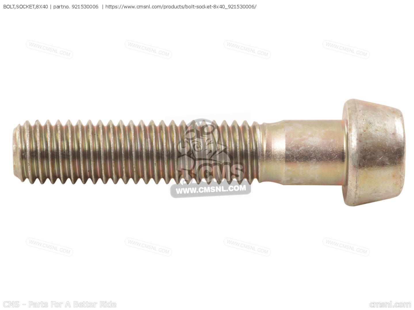 921530006: Bolt,socket,8x40 Kawasaki - buy the 92153-0006 at CMSNL