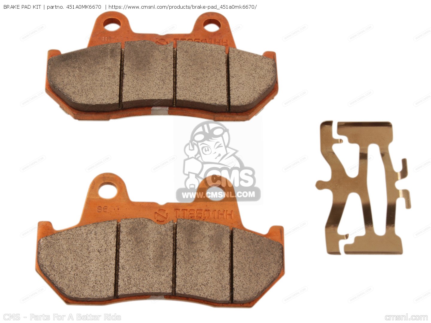 451A0MK6670 Brake Pad Kit (mca) Honda buy the 451A0MK6670 at CMSNL