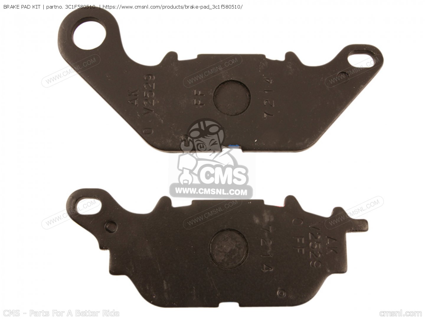 3C1F580510: Brake Pad Kit (nas) Yamaha - buy the 3C1-F5805-10-00 at CMSNL