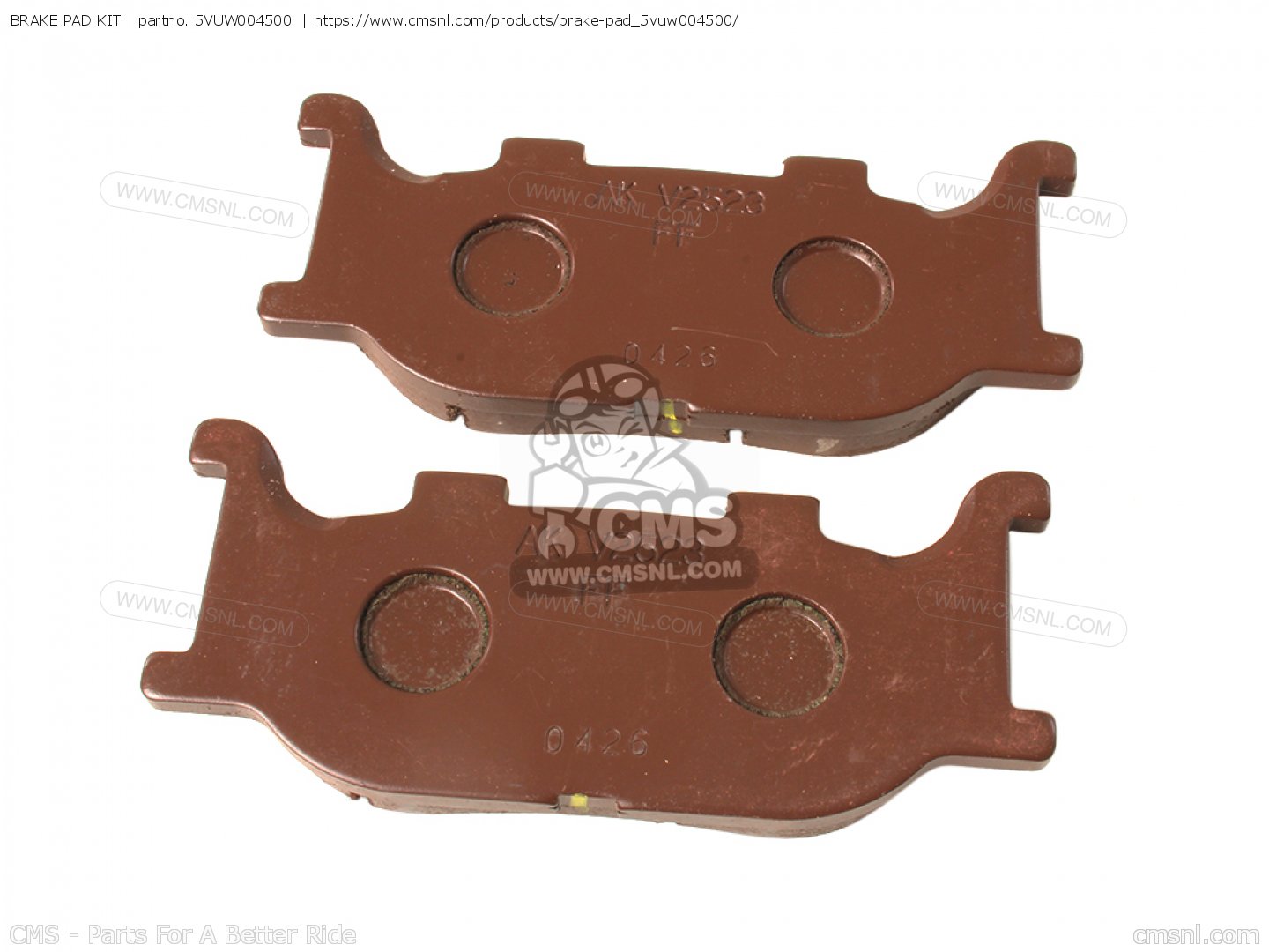 5VUW004500 Brake Pad Kit Yamaha buy the 5VUW004500 at CMSNL