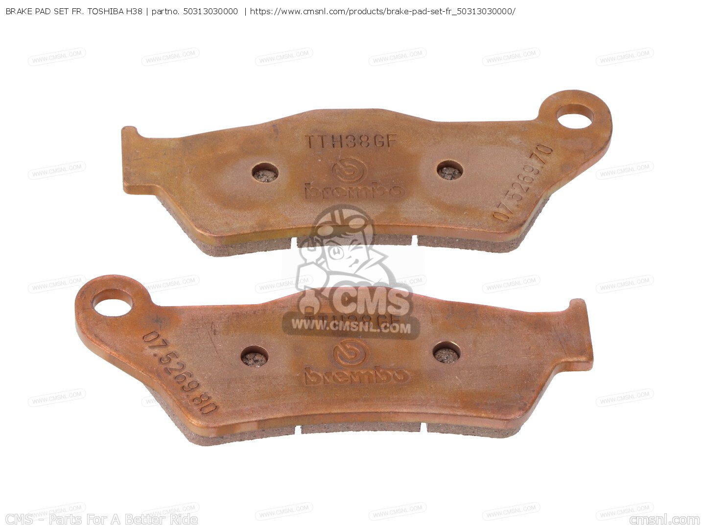 50313030000: BRAKE PAD SET FR. TOSHIBA H38 KTM - buy the