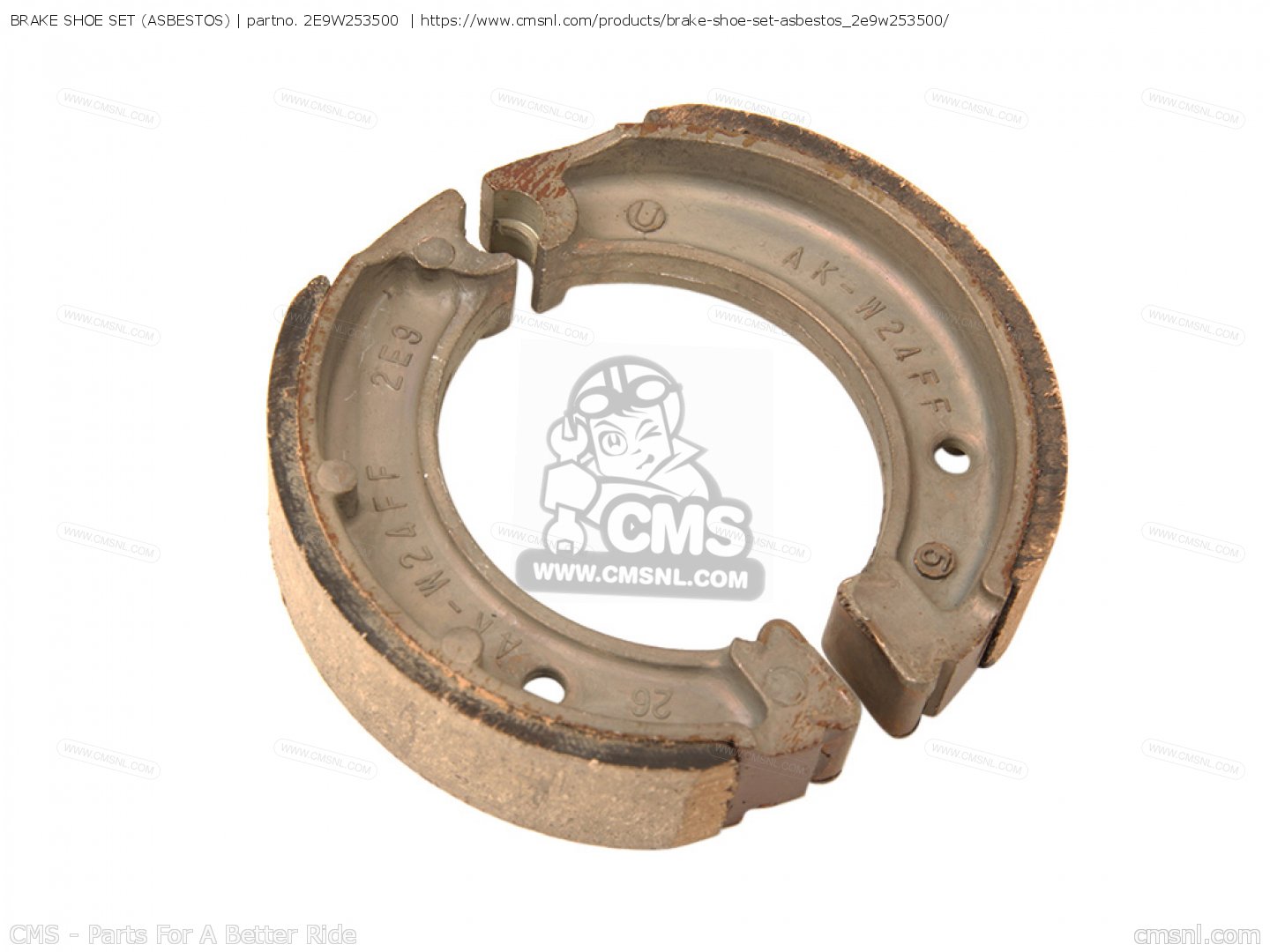 2E9W253500 Brake Shoe Set (asbestos) Yamaha buy the 2E9W253500 at CMSNL
