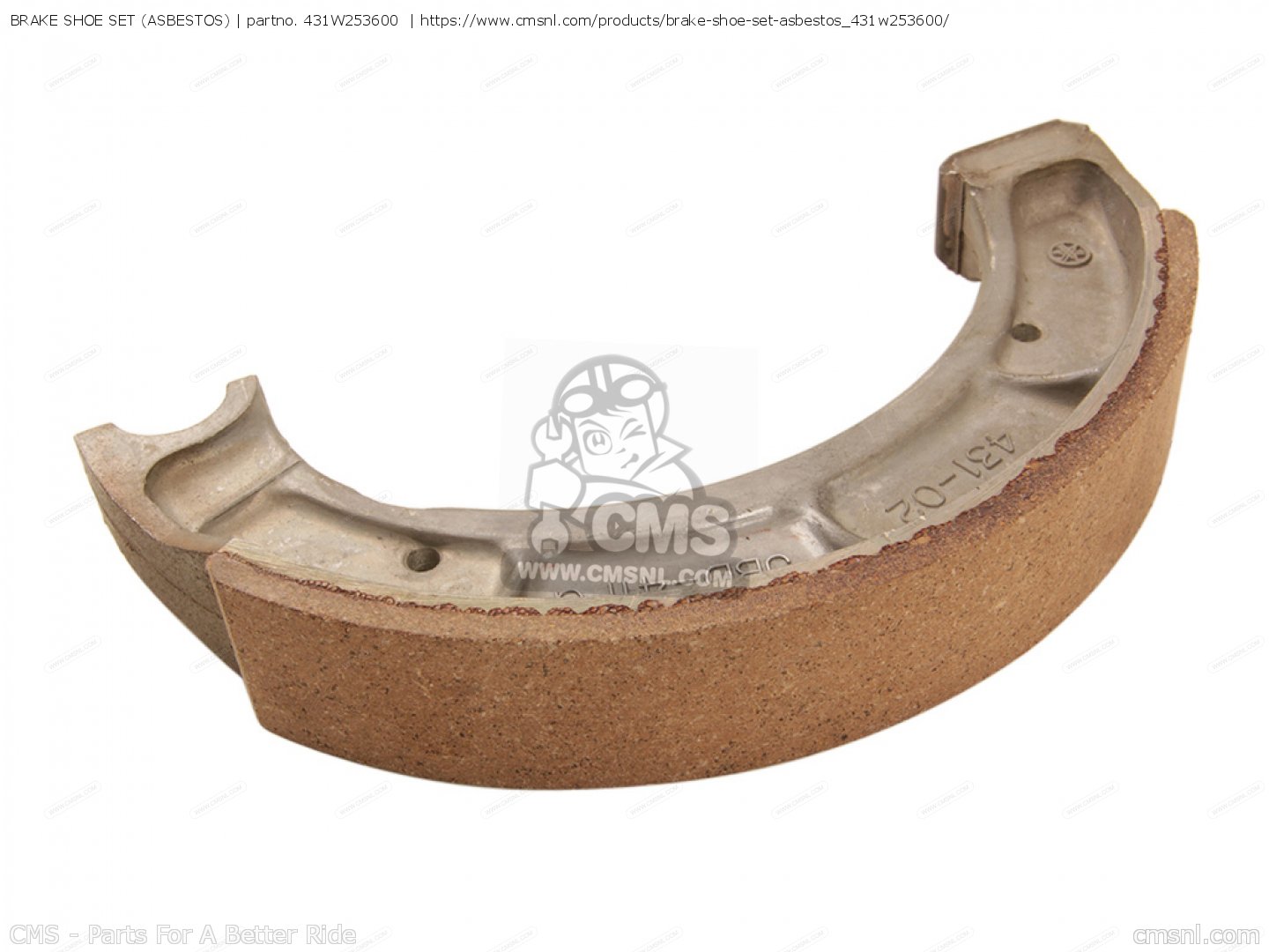 BRAKE SHOE SET (ASBESTOS) for XT500 1976 DUAL PURPOSE USA order at CMSNL