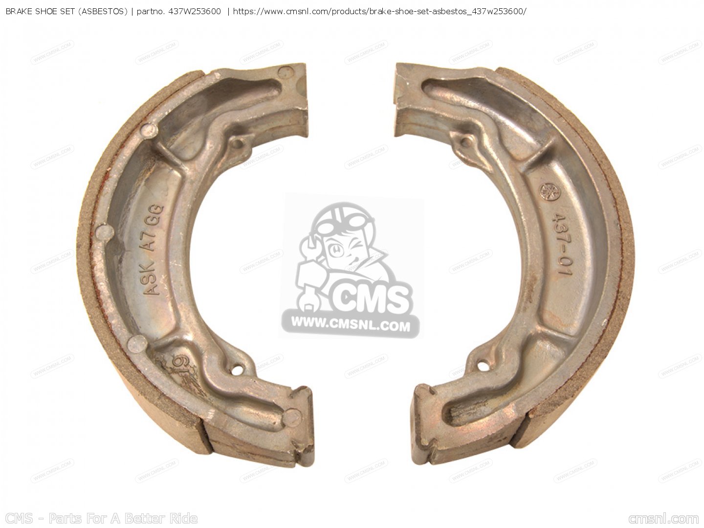 BRAKE SHOE SET (ASBESTOS) for DT125MX 1987 4J3 BELGIUM 274J3342E1 order at CMSNL