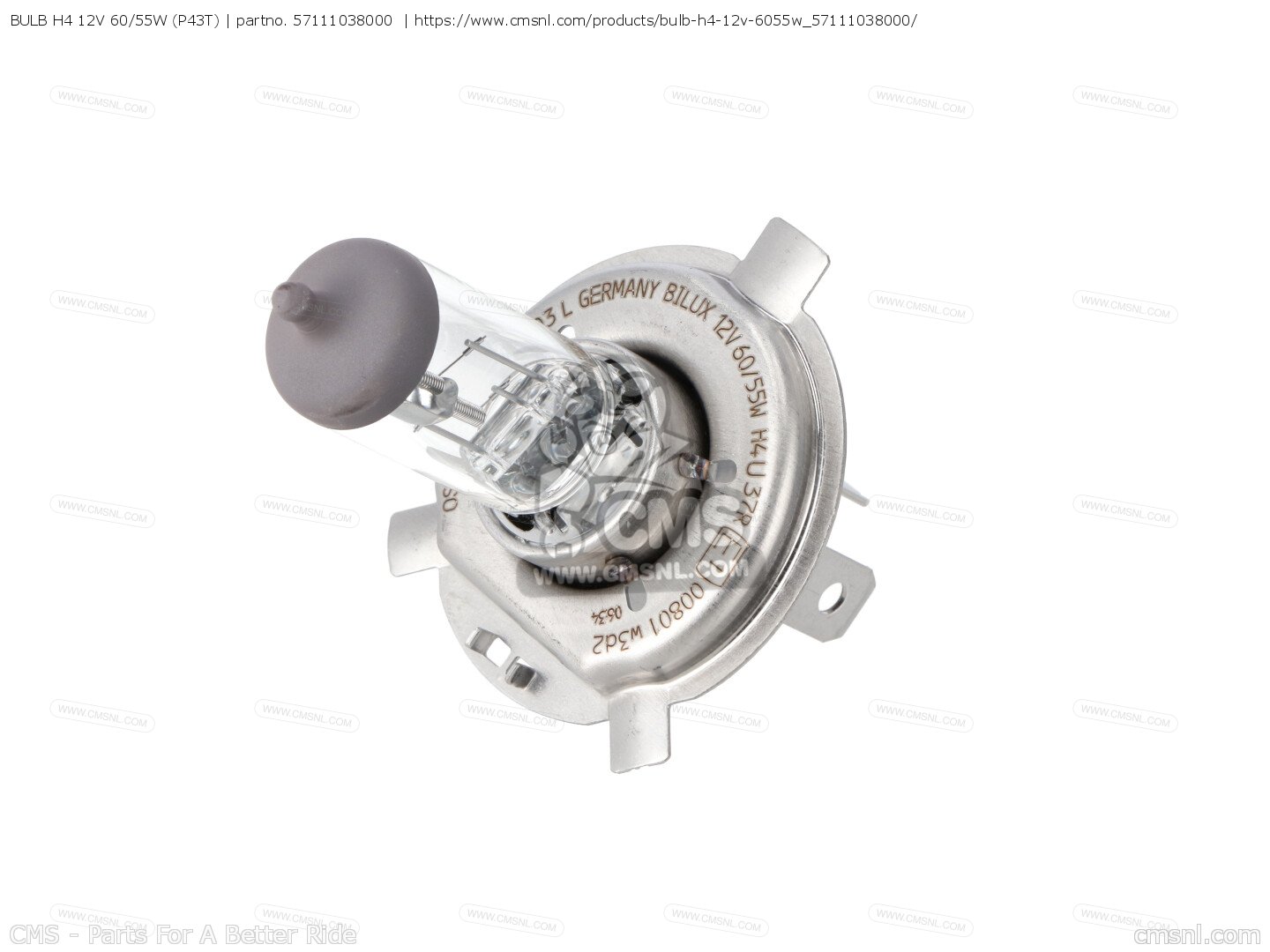 BULB H4 12V 60/55W (P43T) for KTM - order at CMSNL