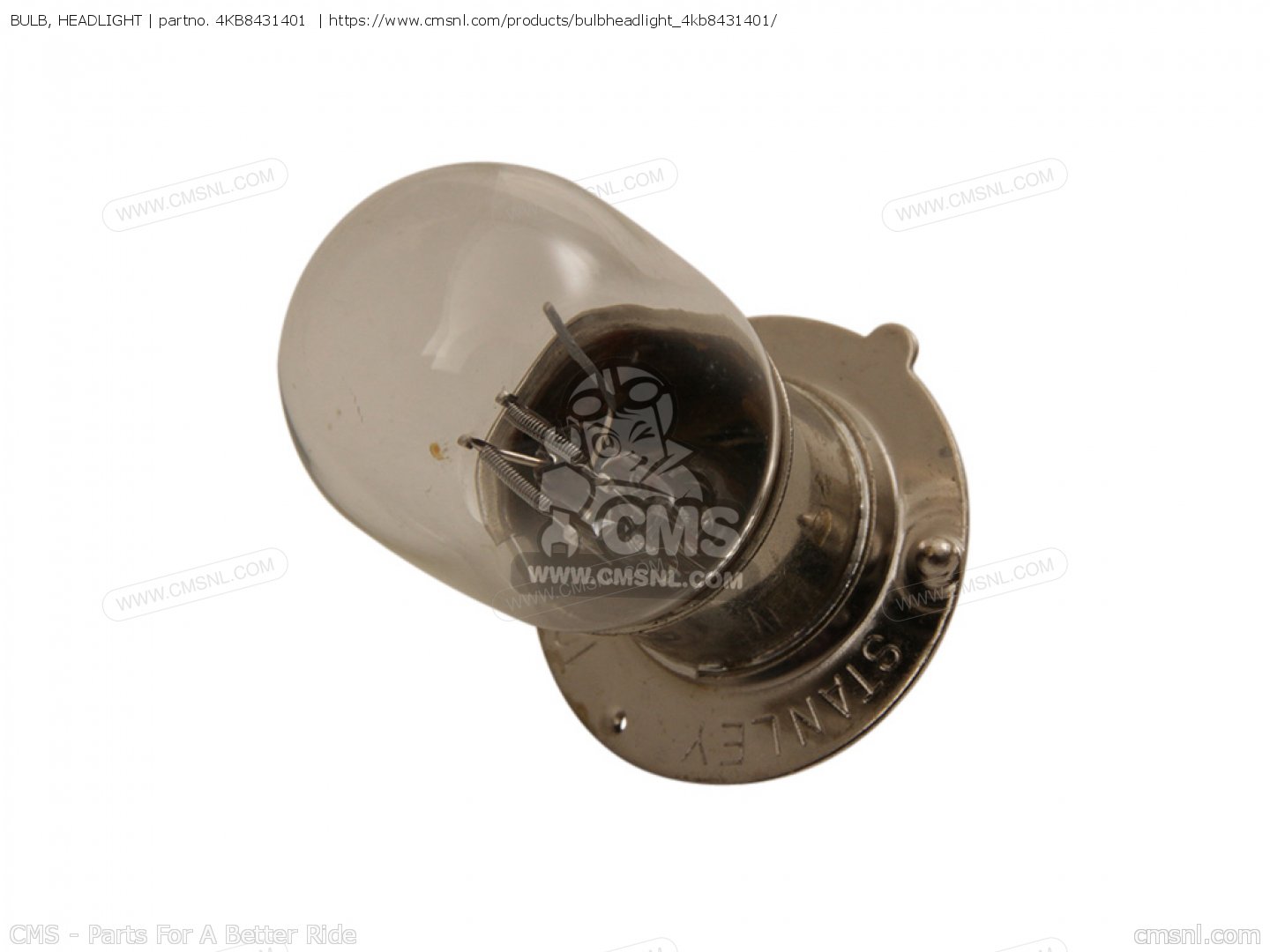 4KB8431401: BULB, HEADLIGHT Yamaha - buy the 4KB-84314-01-00