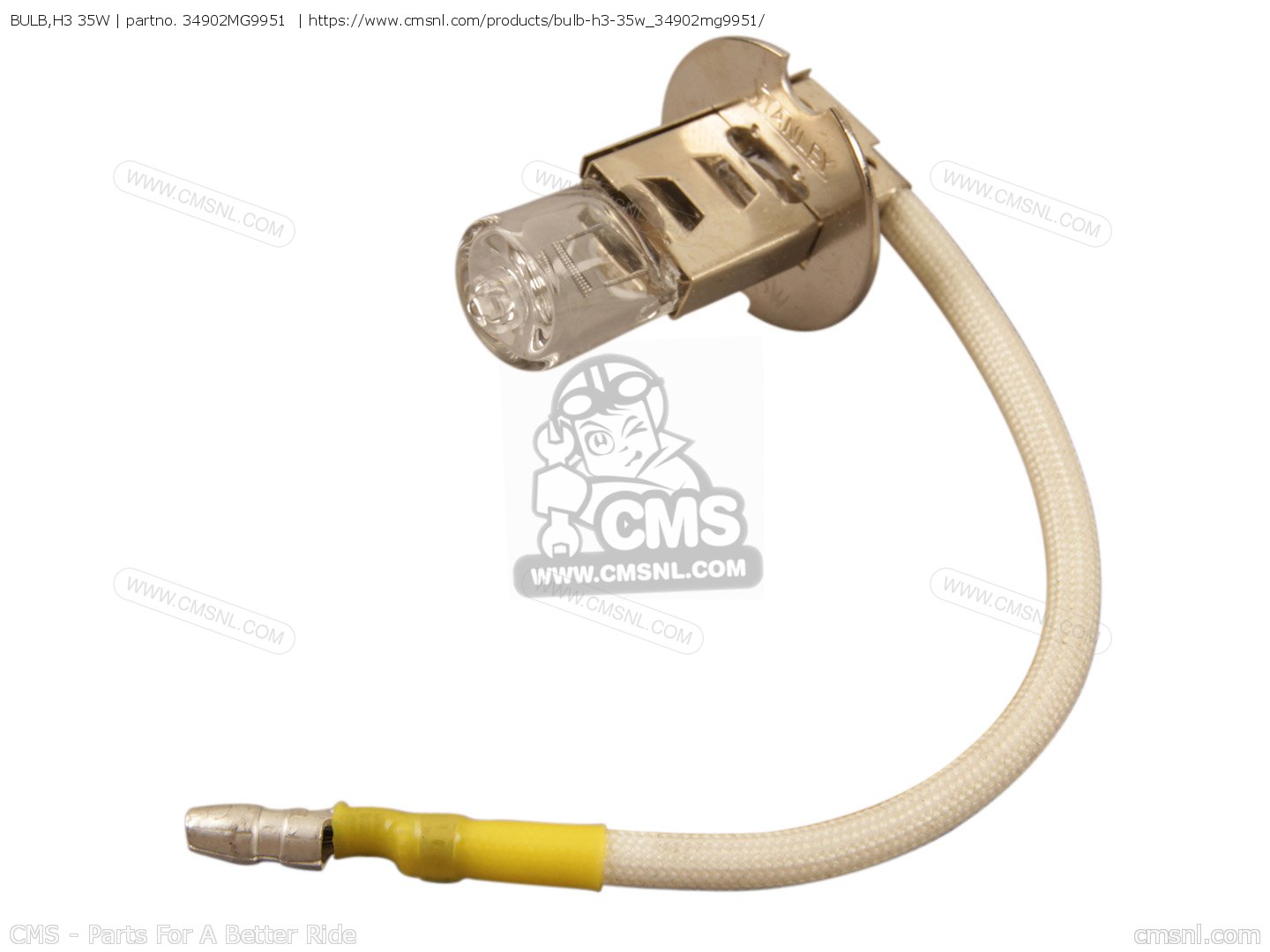 34902MG9951: BULB,H3 35W Honda - buy the 34902-MG9-951 at CMSNL