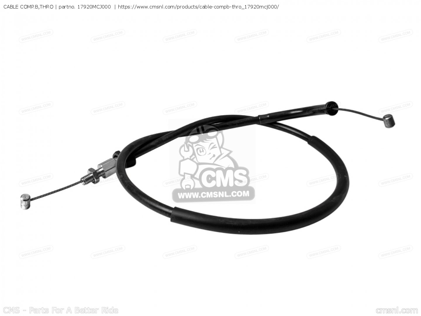 17920MCJ000: Cable Comp.b,thro Honda - Buy The 17920-MCJ-000 At CMSNL