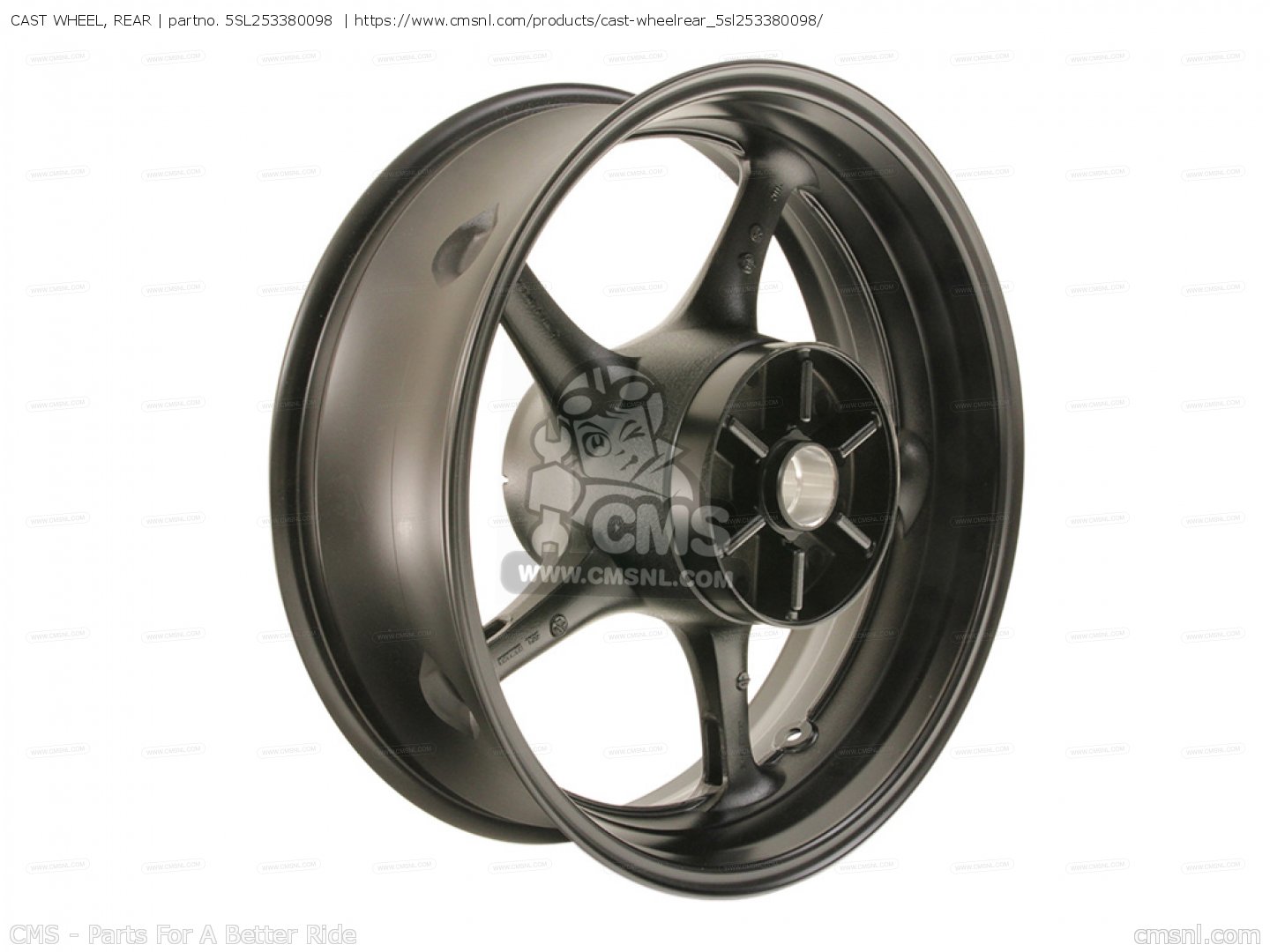5SL253380098: CAST WHEEL, REAR Yamaha - buy the 5SL-25338-00-98 at CMSNL