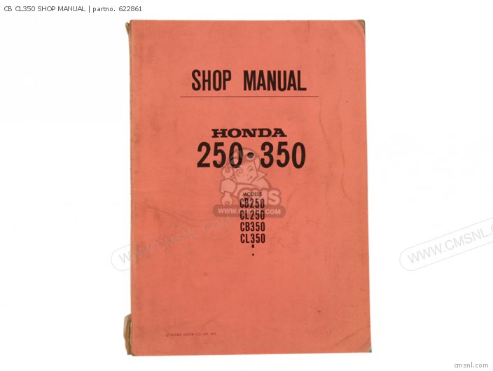 Honda CB CL350 SHOP MANUAL 622861