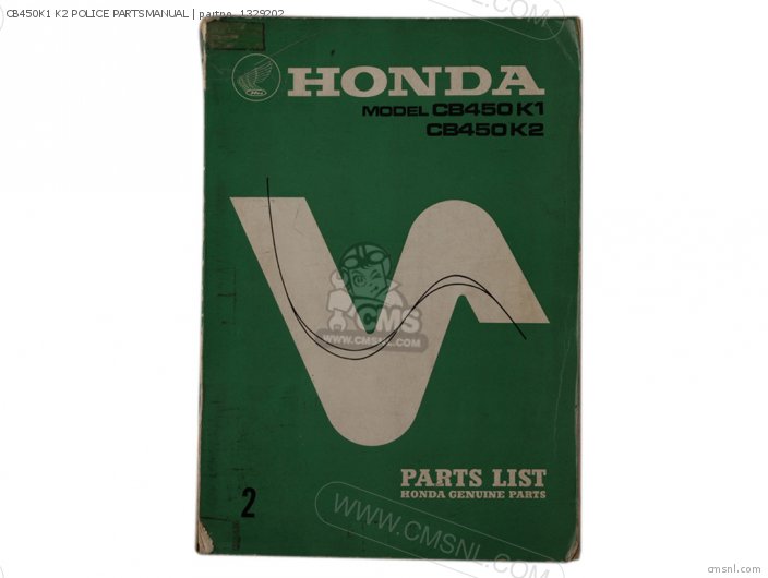 Honda CB450K1 K2 POLICE PARTSMANUAL 1329202