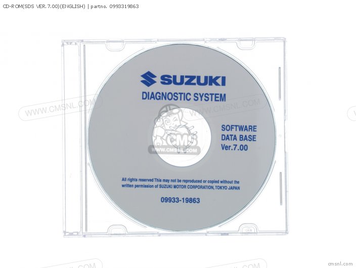 Suzuki CD-ROM(SDS VER.7.00)(ENGLISH) 0993319863