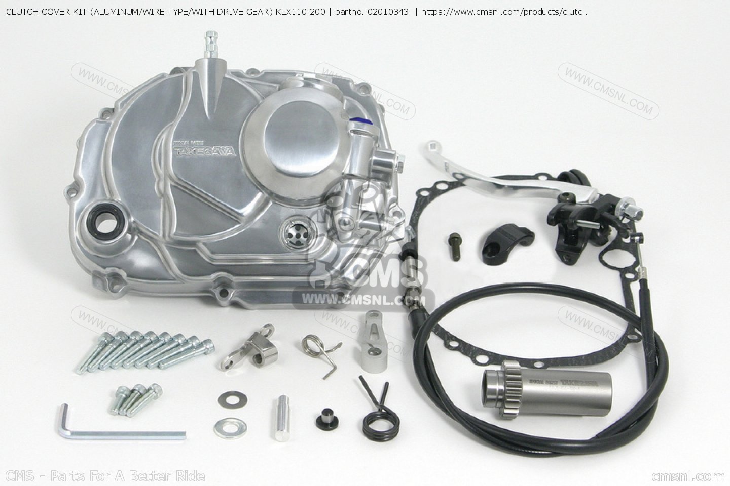 02010343 Clutch Cover Kit (aluminum/wiretype/with Drive Gear) Klx110 200 Takegawa buy the 02