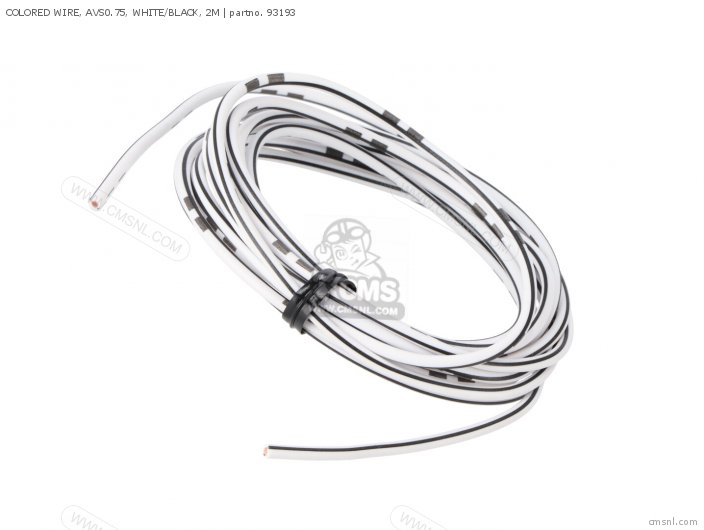 Colored Wire, Avs0.75, White/black, 2m photo