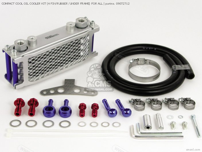 Takegawa COMPACT COOL OIL COOLER KIT (4 FIN/RUBBER /UNDER FRAME) FOR ALL 09072712