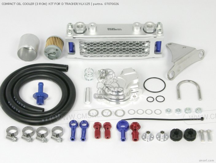 Takegawa COMPACT OIL COOLER (3 ROW) KIT FOR D TRACKER/KLX125 07070026