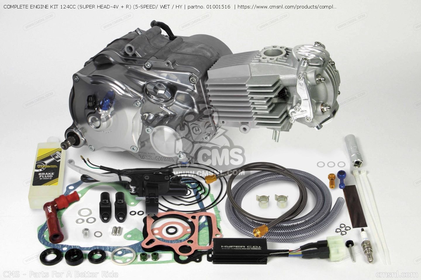 01001516 Complete Engine Kit 124cc (super Head4v + R) (5speed/ Wet