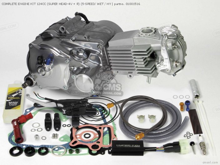 Takegawa COMPLETE ENGINE KIT 124CC (SUPER HEAD-4V + R) (5-SPEED/ WET / HY 01001516