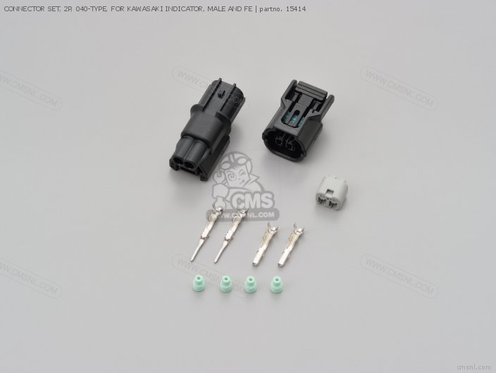 Connector Set, 2p, 040-type, For Kawasaki Indicator, Male And Fe photo