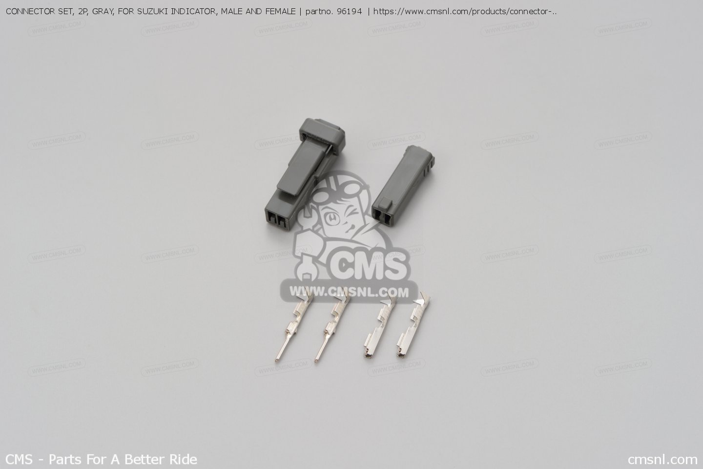 CONNECTOR SET, 2P, GRAY, FOR SUZUKI INDICATOR, MALE AND FEMALE