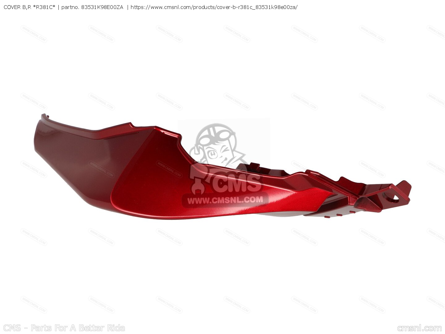 83531K98E00ZA: COVER B,R *R381C* Honda - buy the 83531-K98-E00ZA